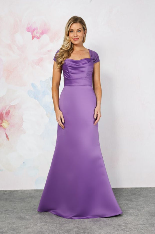 Emma Bridal - Draped Front Open Back Fit & Flare Dress - EB7835