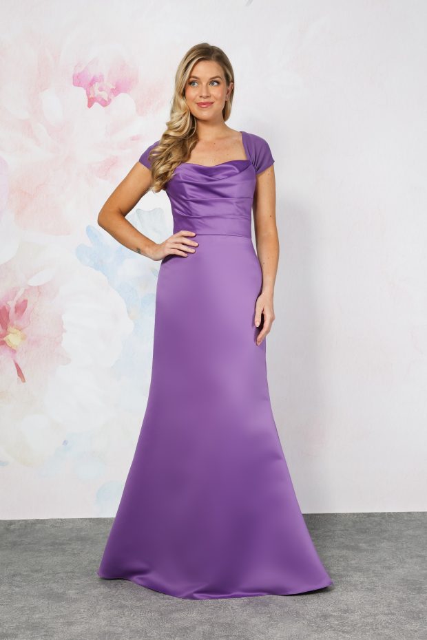 Emma Bridal - Draped Front Open Back Fit & Flare Dress - EB7835