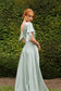 Emma Bridal - Pixie Sleeve Pleated Body V-Neck Dress - WN3009