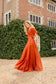 Emma Bridal - Pixie Sleeve Pleated Body V-Neck Dress - WN3009