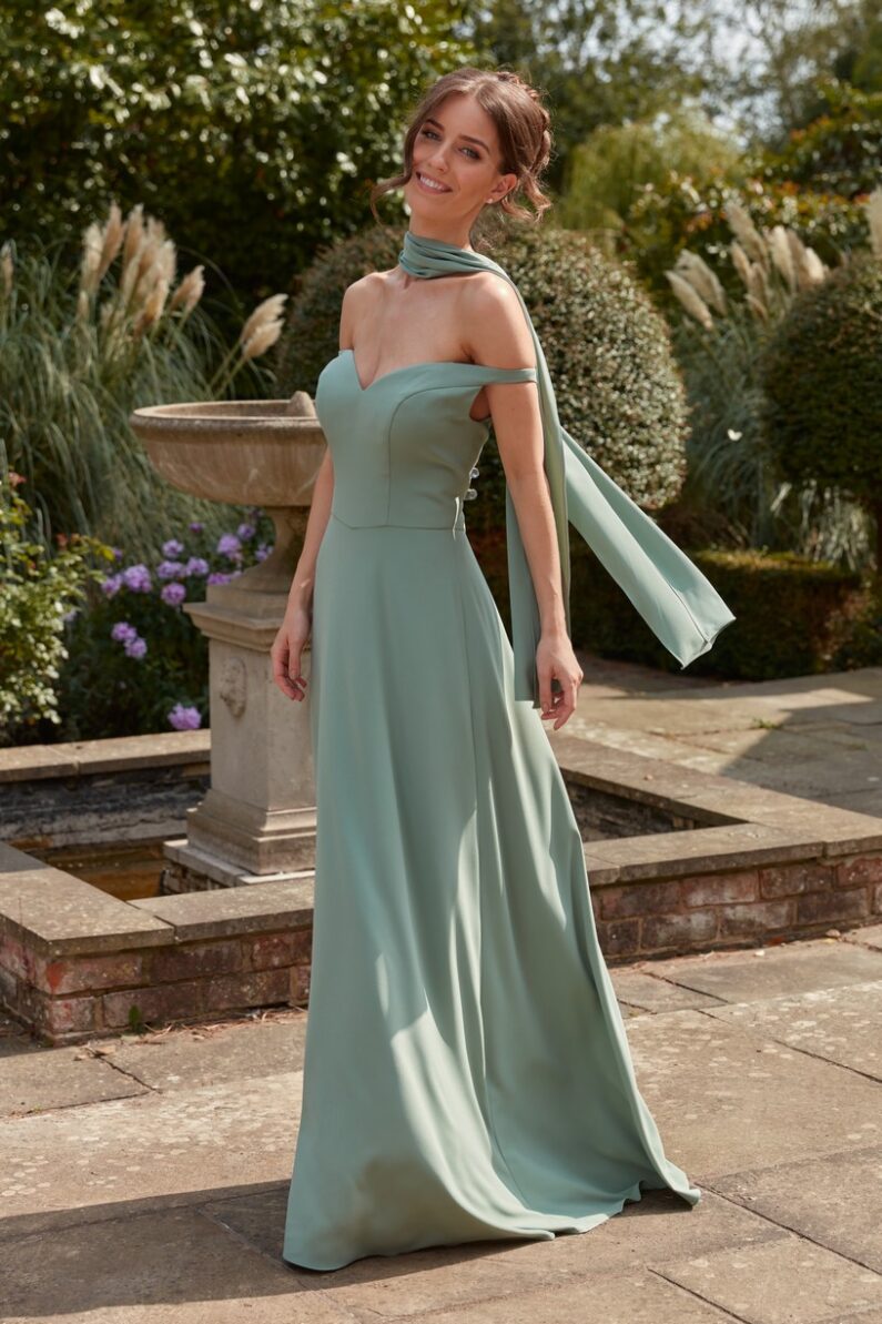 Emma Bridal - Sweetheart Neckline, Off the Shoulder Dress - WN3037