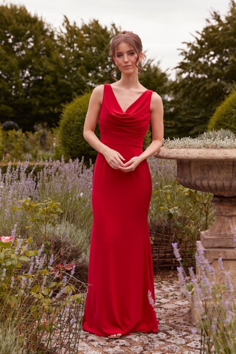 Emma Bridal - Draped Cowl Bodice Dress - WN3041
